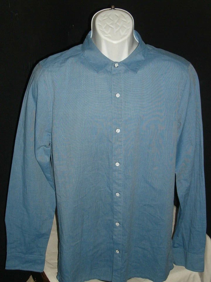 Travis Matthew Solid Blue 100% Cotton L/S Button Ft. Shirt Sz. L - Image 1 of 4