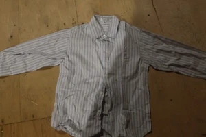 Chic! Magil designer boutique dress shirt light blue striped boys 6 matching - Picture 1 of 7