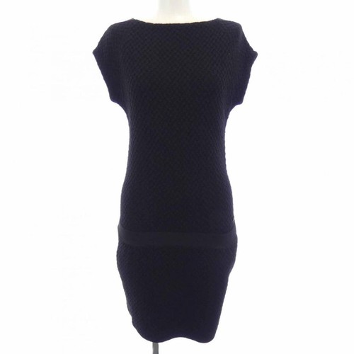 Abito CHANEL scollo barca donna taglia 34 nero lana COCO MARK logo CC originale