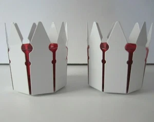 Set of 2 Ikea Candle Holders White and Red 4 Pieces New - Picture 1 of 8