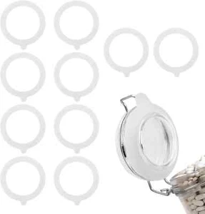10Pcs Rubber Seals for Glass Jars, Replacement Silicone Jar Gaskets for Clip Top - Picture 1 of 8