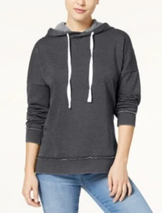 Sweatshirts for Women Size L Hippie Rose Gray Juniors Hooded Pullover Tunic - Picture 1 of 7