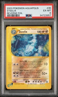 2003 POKEMON STEELIX REV REVERSE HOLO FOIL #35 ESERIES AQUAPOLIS PSA 6 EX-MT - Image 1 of 2