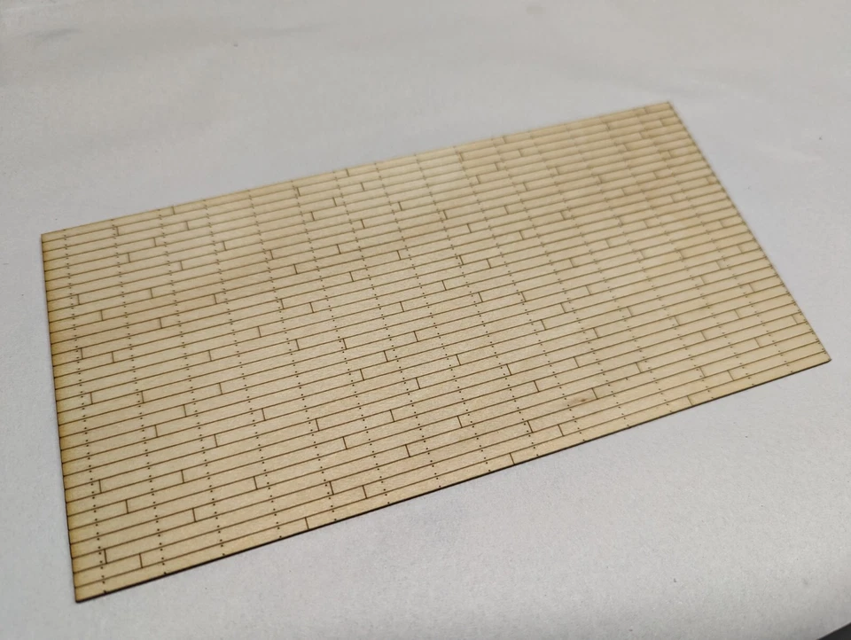 2 pcs O Scale Deck Material For Scratchbuilt Structure Dock Kit 1:48 Gauge Wood - Image 1 of 2