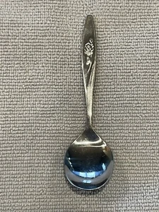 Vintage Deluxe Stainless 4" Baby Spoon infant Rose Flower made Taiwan - Picture 1 of 5