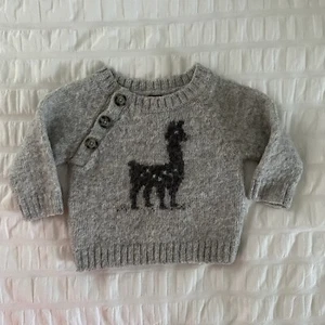 Tea Collection Chulengo 3-Button Alpaca Wool Sweater Size 6-12 Months - Picture 1 of 4