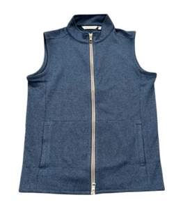 NEW Peter Millar Crown Full Zip Fleece Sweater Vest Ocean Blue Size Small S NWT - Picture 1 of 3