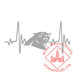 Carolina Panthers Heartbeat Sticker Decal NFL Football Inspired FREE SHIPPING - Picture 1 of 6