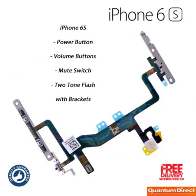 NEW iPhone 6S Power Volume Buttons Mute Switch Camera Flash Flex with Brackets - Image 1 of 4