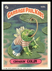 1986 Topps Garbage Pail Kids Serie 3 #109b Croakin' Colin con derechos de autor casi nuevo+ - Imagen 1 de 2