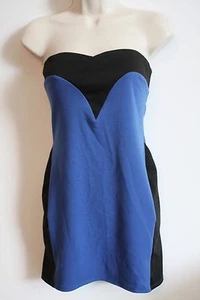 NUEVO CON ETIQUETAS BJEWEL Mujer Negro Azul Bloqueado de Color ceñido al cuerpo Vestido Ajustado PEQUEÑO - Imagen 1 de 3