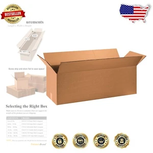 36"L x 12"W x 12"H Double Wall Shipping Boxes - 10 Pack of Durable Kraft Cartons - Picture 1 of 7