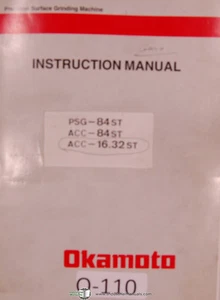 Amoladora de superficie Okamoto PSG & ACC, manual de instrucciones para operadores y lista de piezas - Imagen 1 de 3