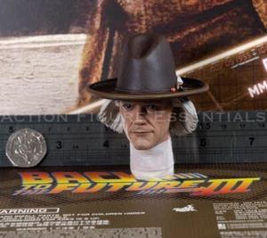 Hot Toys Doc Scultura Testa Marrone BTTF3 MMS617 Scala 1/6 Sciolto Western - Foto 1 di 10