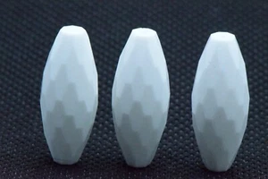 2 Rare Vintage Swarovski 5207 Chalk White 25 x 10mm Faceted Elongated Beads - Picture 1 of 4