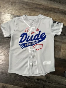 Dude Perfect Youth Baseball Jersey Youth Medium Grey - Picture 1 of 5