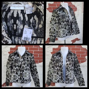 PS Petite Small Draper's & Damon's Metallic Gold Black Jacket Button Leopard - Bild 1 von 24