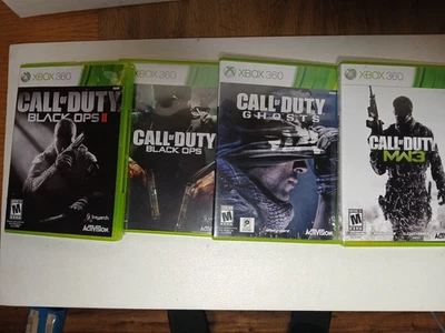 4 XBOX 360 CALL OF DUTY SPIELE, BLACK OPS, GHOSTS, BLACK OPS 2, MW3 KONVOLUT - Bild 1 von 4