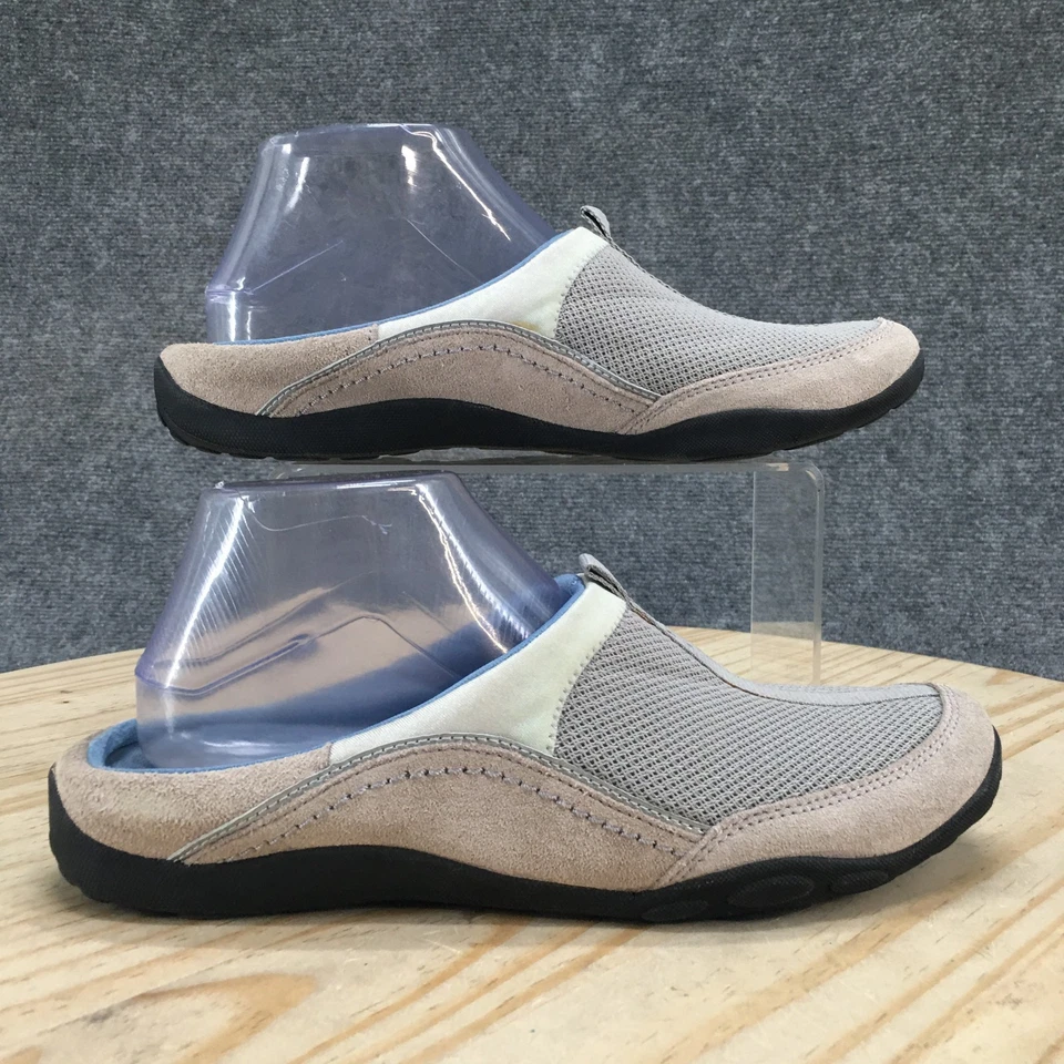 Clarks Privo Zapatos Mujer 9.5 M Informales Sin Cordones Mules Pisos Gris Azul Gamuza Foto 1 de 4