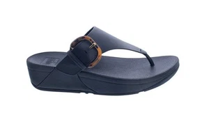 Sandalias De Dedo De Cuero Con Hebilla De Resina FitFlop Lulu Negro - Imagen 1 de 10