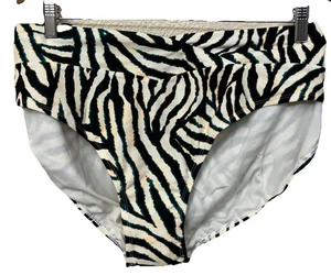 TIME & TRU Women’s 3X (24W-26W) Bikini Swim Bottom Mid-Rise Zebra Print 5L89 - Picture 1 of 7