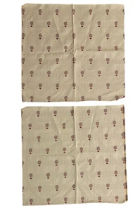 French Country Upholstery Fabric Topiary PALE GOLD Cranberry - 2 PIECES 27 x 27" - Picture 1 of 10