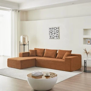 Sectional Couch for Living Room,Modular L Shaped Sofa Sherpa Fabric Lounge Couch - Picture 1 of 11