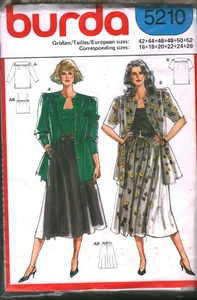 5210 UNGESCHNITTEN Vintage Burda NÄHEN Muster Misses Jacke Rock Top 16 - 26 OOP - Bild 1 von 2