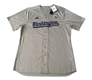 New University Of Washington Huskies Adidas Baseball Jersey Shirt / Size Medium - Picture 1 of 9
