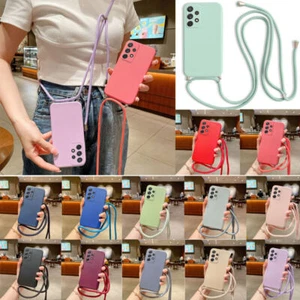 For Samsung S25 S24 S23 S22 Ultra S21 A52 A54 Neck Strap Shockproof Phone Case - Picture 1 of 25