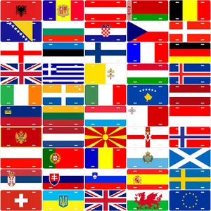 Matrícula de coche novedoso con bandera de país europeo - Imagen 1 de 53