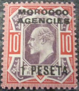 MOROCCO AGENCIES BPO POSTAGE STAMP SG120 1P ON 10D LIGHTLY MOUNTED MINT - Picture 1 of 2