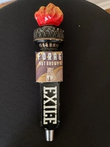 EXILE Brewing Torch Flame Forage Nut Brownie Ale Tap Handle 11.75" High Rare - Picture 1 of 11