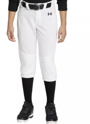 Under Armour Girls Softball Baseball Pants - White, Black or Navy Blue YLG - Image 1 of 4