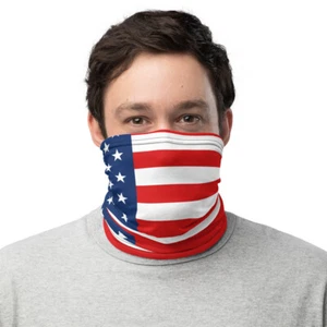 Polaina y máscara facial con cuello bandera americana, bandana facial-bufanda-lavable a máquina - Imagen 1 de 4