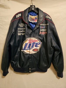 Vintage Rusty Wallace Nascar Leather Jacket. Size L. Jeff Hamilton Racing... - Picture 1 of 14