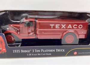 1:38 Scale Ertl Texaco Diecast Coin Bank 1935 Dodge 3 Ton Platform Truck. - Picture 1 of 5