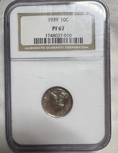 PROOF SILVER  1939  Mercury Dime  NGC PF67 - Picture 1 of 3