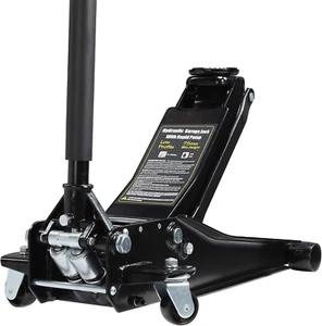 3 Ton Heavy Duty Low Profile Steel Floor Hydraulic Car Jack Stands Tool, Black - Picture 1 of 9