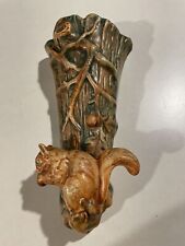 Weller Pottery Woodcraft Squirrel Wallpocket 1920-1933, Exceptional Condition