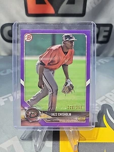 JAZZ CHISHOLM 2018 BOWMAN CHROME DRAFT PURPLE REFRACTOR /250 - Picture 1 of 3