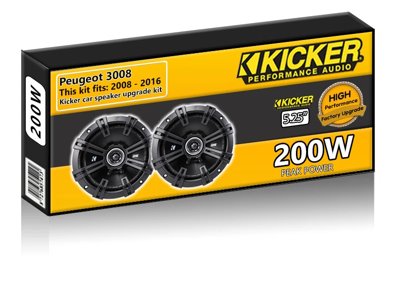 Peugeot 3008 Hintertür Lautsprecher Kicker 13.3cm 13cm Auto Upgrade 200W - Bild 1 von 1