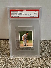 1990 Red Foley Sticker Book Hand Cut #59 - DON MATTINGLY - PSA 9 Mint - YANKEES