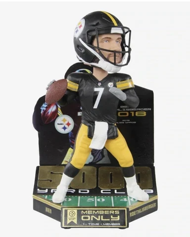 BEN ROETHLISBERGER Pittsburgh Steelers “5,000 Passing Yards Club” Bobblehead NIB Cover