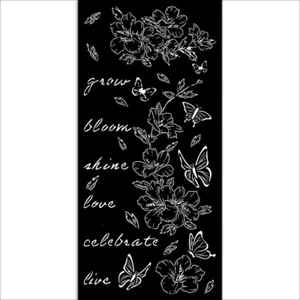 Stamperia STENCIL - SECRET DIARY - FLOWERS AND BUTTERFLY - 12CM X 25CM - Picture 1 of 2