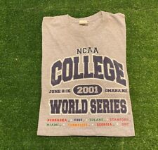Vintage 2001 Baseball College World Series CWS Omaha Miami t-shirt XL gray