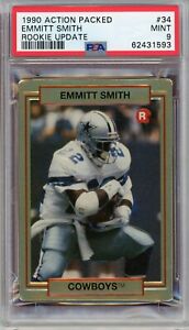 EMMITT SMITH 1990 ACTION PACKED ROOKIE UPDATE #34  PSA MINT 9  SUPER HIGH END !!