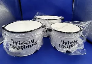 Set di 3 fioriere smaltate nere bianche - Foto 1 di 11