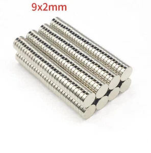 50-500pcs 9x2mm Super Strong Rare Earth Neodymium Fridge Round Disc Magnets N50 - Picture 1 of 3