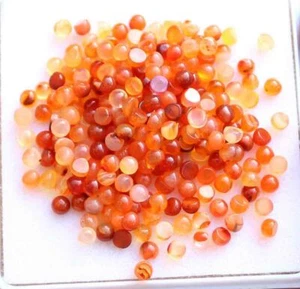 Natural Carnelian Loose Gemstone Round Cabochon 3 MM 36.10 CT Lot - Picture 1 of 3